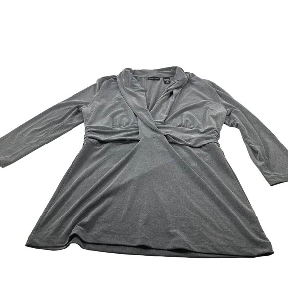 New York And Company Tops - New York And Company Women's Size Large Top Long Sleeve Pullover Gray Preowned